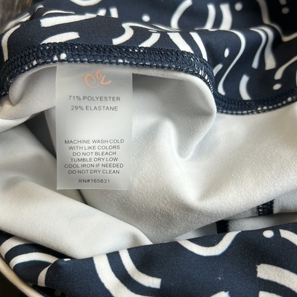 Johnny Was Calme Leggings Endurance High Waist Navy Blue and White Sz M NEW - Picture 9 of 10